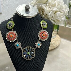 Susan Graver Colorful Gold Tone Statement Necklace